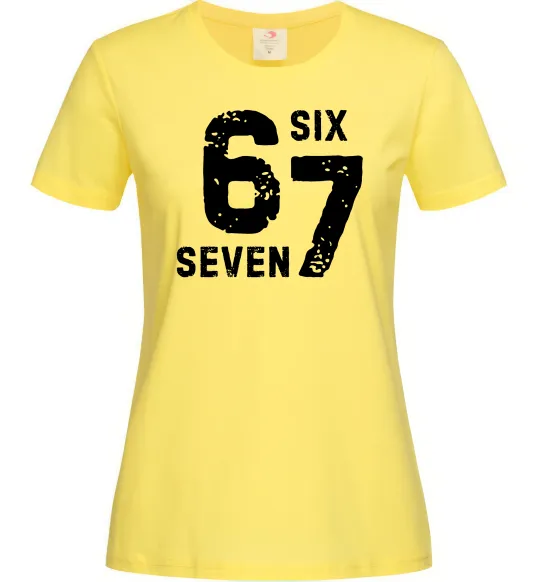 Жіноча футболка Six seven meme Лимонний фото