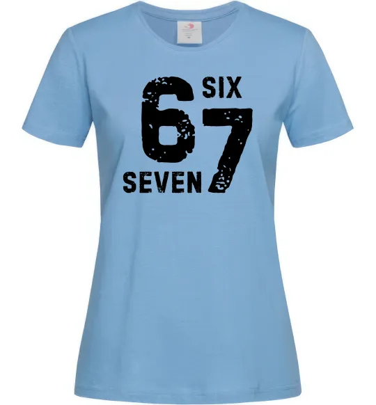 Жіноча футболка Six seven meme Блакитний фото