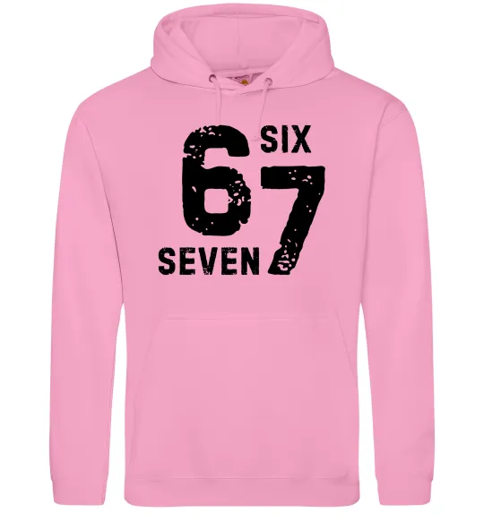 Чоловіча толстовка (худі) Six seven meme Рожевий фото