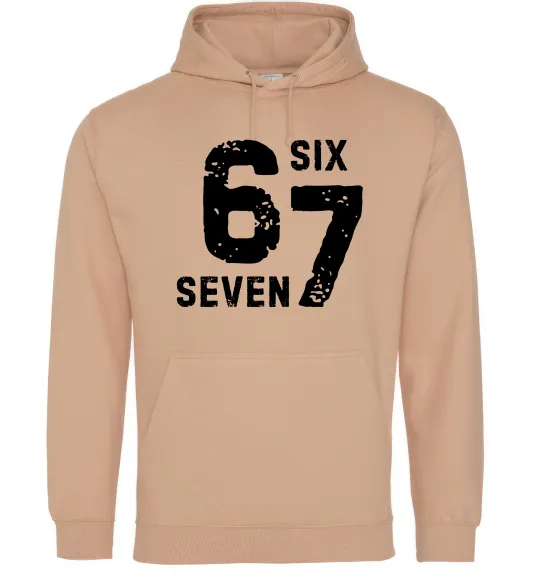 Чоловіча толстовка (худі) Six seven meme Пісочний фото