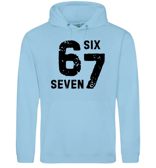 Чоловіча толстовка (худі) Six seven meme Блакитний фото