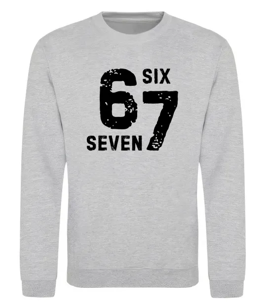 Світшот Six seven meme Сірий меланж фото