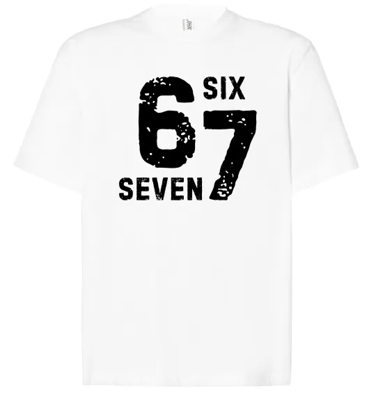 Футболка Оверсайз Six seven meme Білий фото