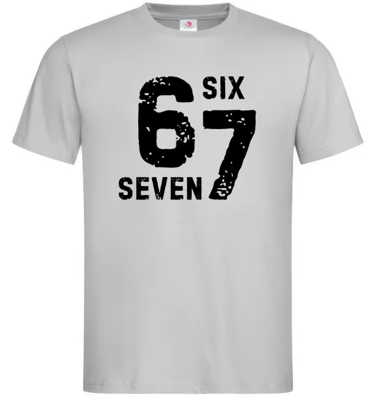 Чоловіча футболка Six seven meme Сірий фото
