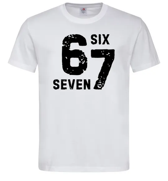 Чоловіча футболка Six seven meme Білий фото
