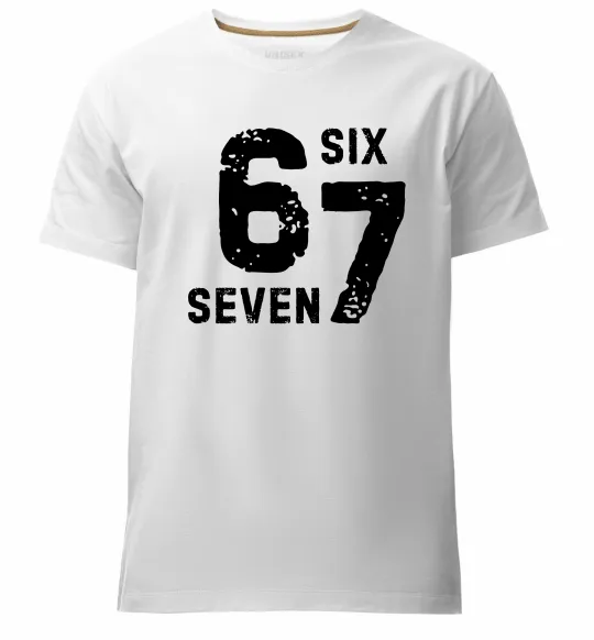 Чоловіча преміум футболка Six seven meme Білий фото