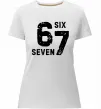 Жіноча преміум футболка Six seven meme Білий фото