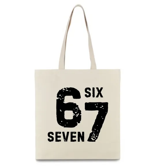 Еко-сумка Six seven meme Бежевий фото