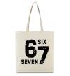Еко-сумка Six seven meme Бежевий Еко-сумка Six seven meme Бежевий фото