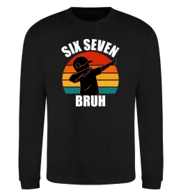 Свитшот Six seven bruh Черный фото