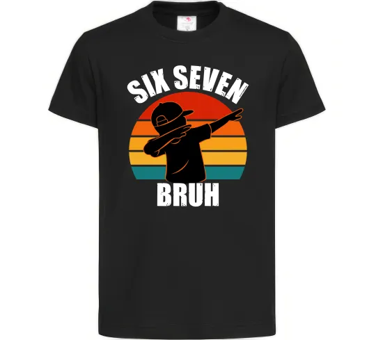 Детская футболка Six seven bruh Черный фото