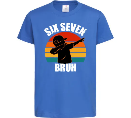Детская футболка Six seven bruh Ярко-синий фото