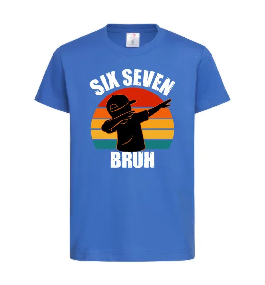 Дитяча футболка Six seven bruh Яскраво-синій фото