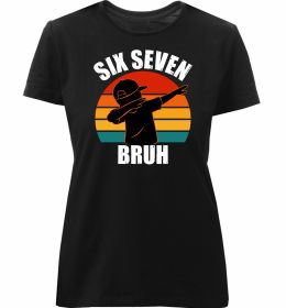 Женская премиум футболка Six seven bruh