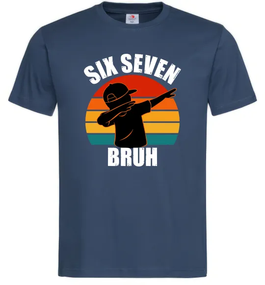 Мужская футболка Six seven bruh Темно-синий фото