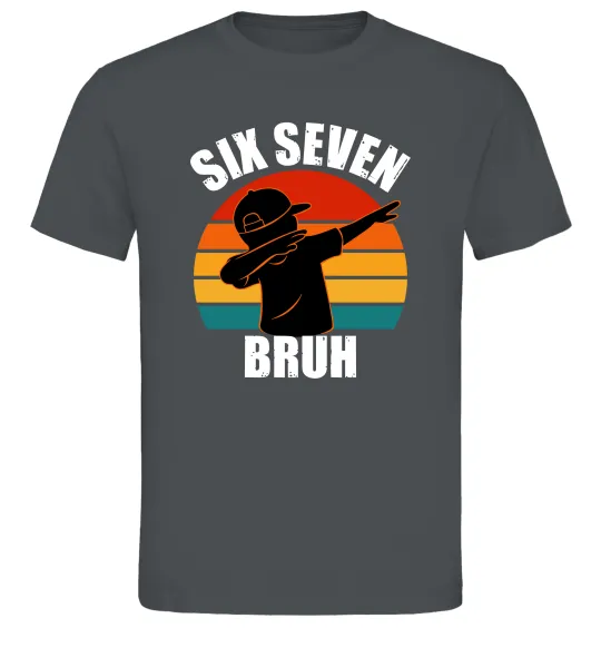 Мужская футболка Six seven bruh Графит фото