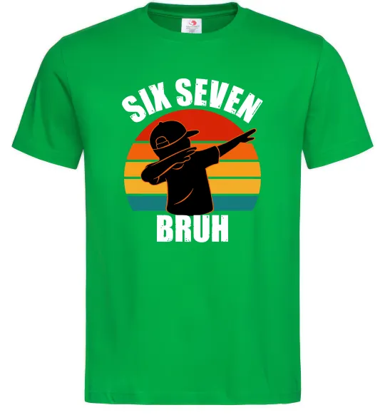 Мужская футболка Six seven bruh Зеленый фото