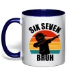 Чашка с цветной ручкой Six seven bruh Глубокий темно-синий Чашка с цветной ручкой Six seven bruh Глубокий темно-синий фото