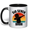 Чашка с цветной ручкой Six seven bruh Черный Чашка с цветной ручкой Six seven bruh Черный фото