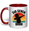 Чашка с цветной ручкой Six seven bruh Красный Чашка с цветной ручкой Six seven bruh Красный фото