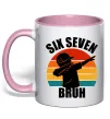 Чашка с цветной ручкой Six seven bruh Нежно розовый Чашка с цветной ручкой Six seven bruh Нежно розовый фото