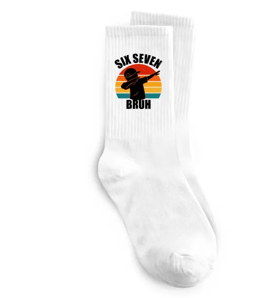 Носки Six seven bruh Белый фото