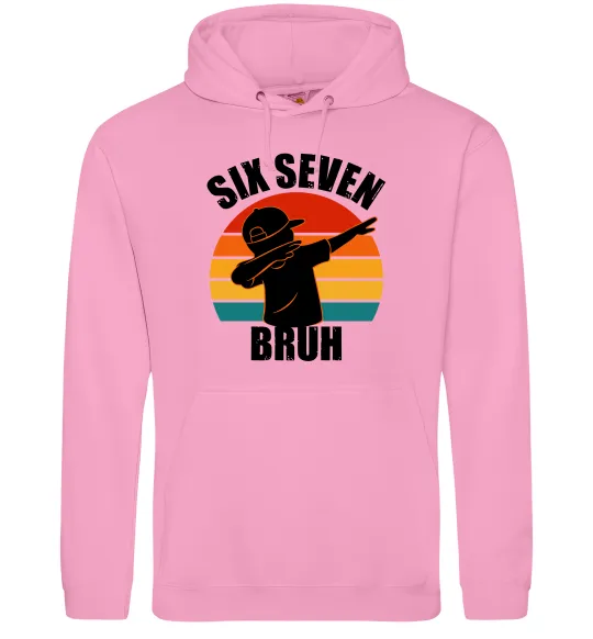 Чоловіча толстовка (худі) Six seven bruh Рожевий фото