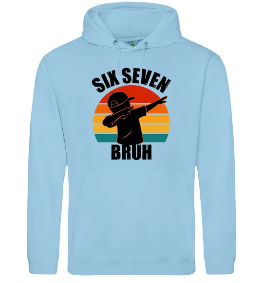 Чоловіча толстовка (худі) Six seven bruh Блакитний фото