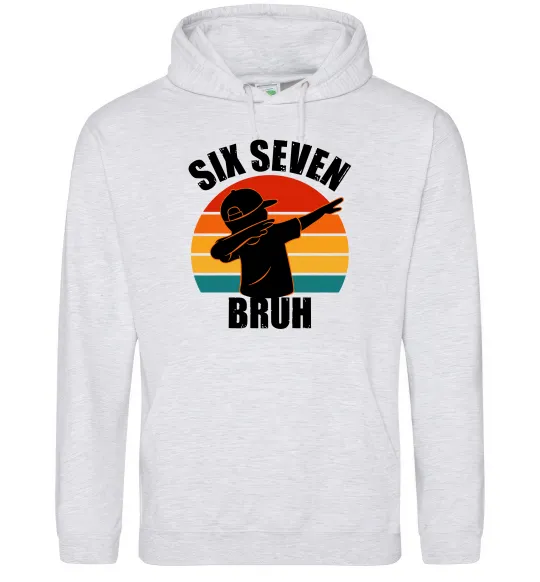 Женская толстовка (худи) Six seven bruh Серый меланж фото