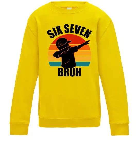 Детский Свитшот Six seven bruh Солнечно желтый фото