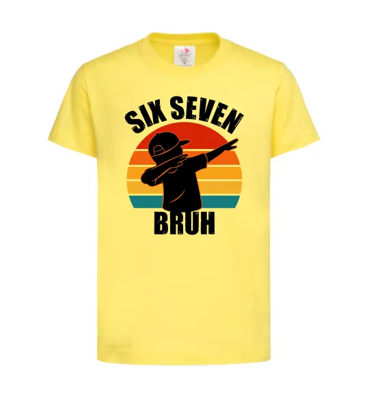 Дитяча футболка Six seven bruh Лимонний фото