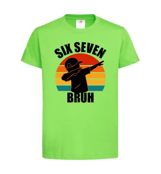 Дитяча футболка Six seven bruh Лаймовий фото