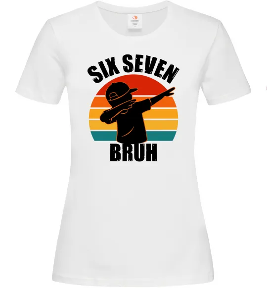 Женская футболка Six seven bruh Белый фото