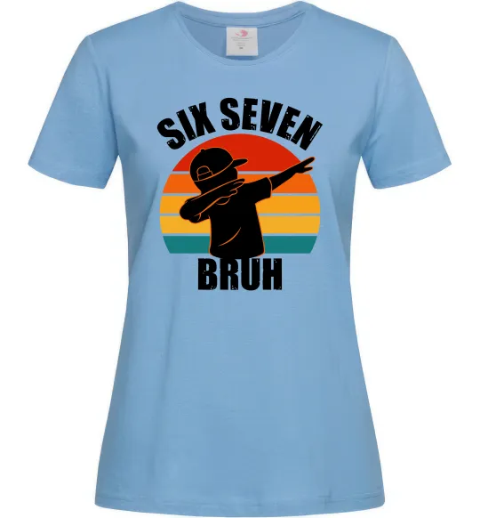 Женская футболка Six seven bruh Голубой фото