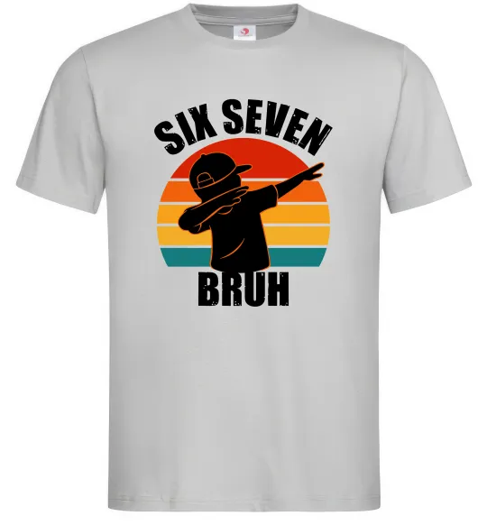 Мужская футболка Six seven bruh Серый фото