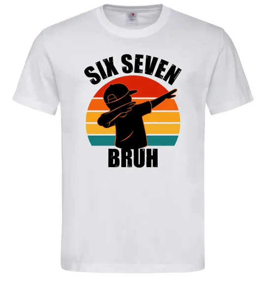 Мужская футболка Six seven bruh Белый фото