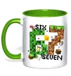 Чашка с цветной ручкой Minecraft six seven Зеленый Чашка с цветной ручкой Minecraft six seven Зеленый фото