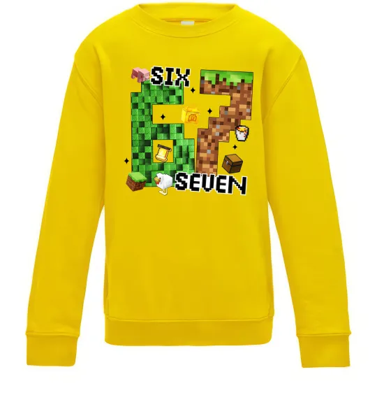 Детский Свитшот Minecraft six seven Солнечно желтый фото