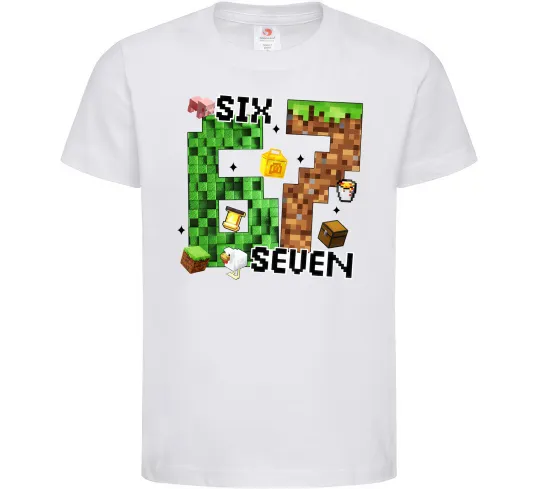 Детская футболка Minecraft six seven Белый фото