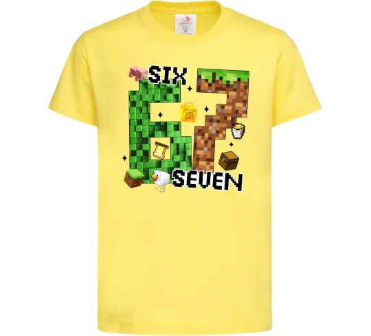 Детская футболка Minecraft six seven Лимонный фото