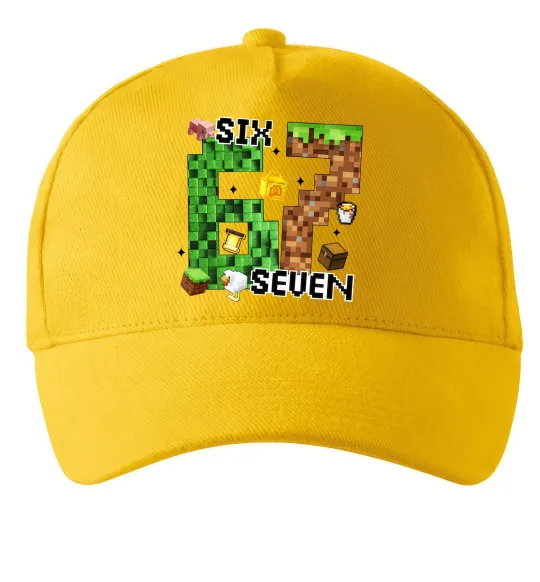 Кепка Minecraft six seven Солнечно желтый фото