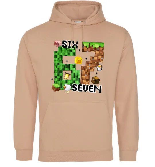 Мужская толстовка (худи) Minecraft six seven Песочный фото
