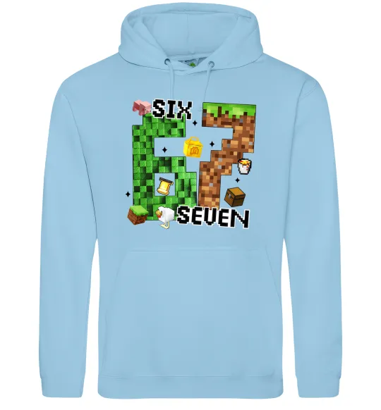Жіноча толстовка (худі) Minecraft six seven Блакитний фото