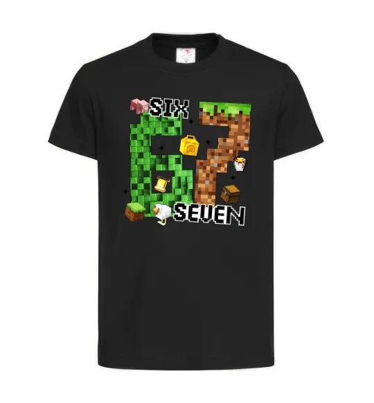 Дитяча футболка Minecraft six seven Чорний фото