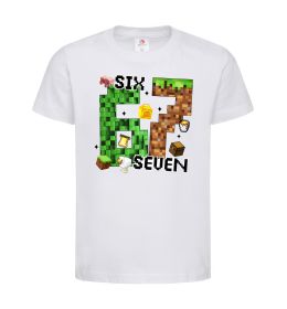 Детская футболка Minecraft six seven Белый фото