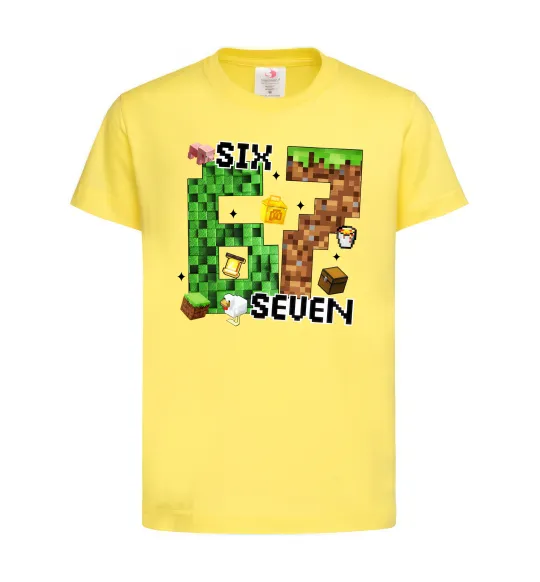 Дитяча футболка Minecraft six seven Лимонний фото
