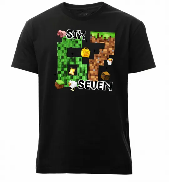 Мужская премиум футболка Minecraft six seven Черный фото