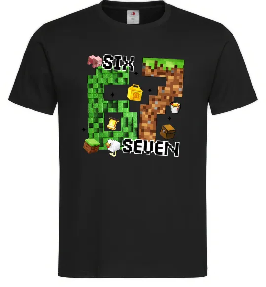 Мужская футболка Minecraft six seven Черный фото