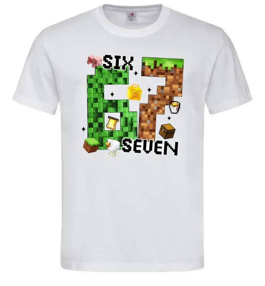 Мужская футболка Minecraft six seven Белый фото