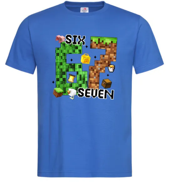 Мужская футболка Minecraft six seven Ярко-синий фото